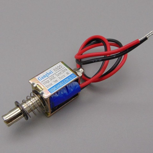 Электромагнитный переключатель (соленоид) (ход 7 мм, 6/12/24 В)