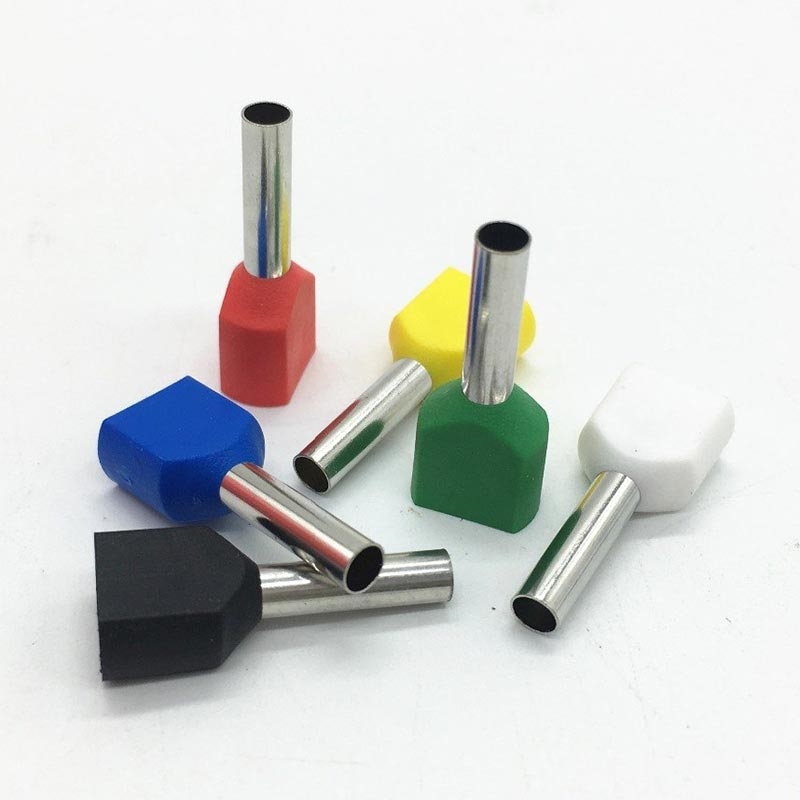 Наконечники двойные для обжима скримпером 0,5-10мм2 (23-12AWG, разноцветные)